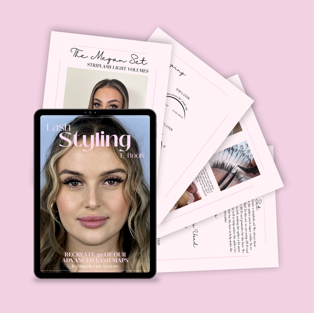 Mauvella Lash Academy Lash Styling E-Book, Wispy Sets, Wet Sets, Lash Spikes, Strip Lash Sets