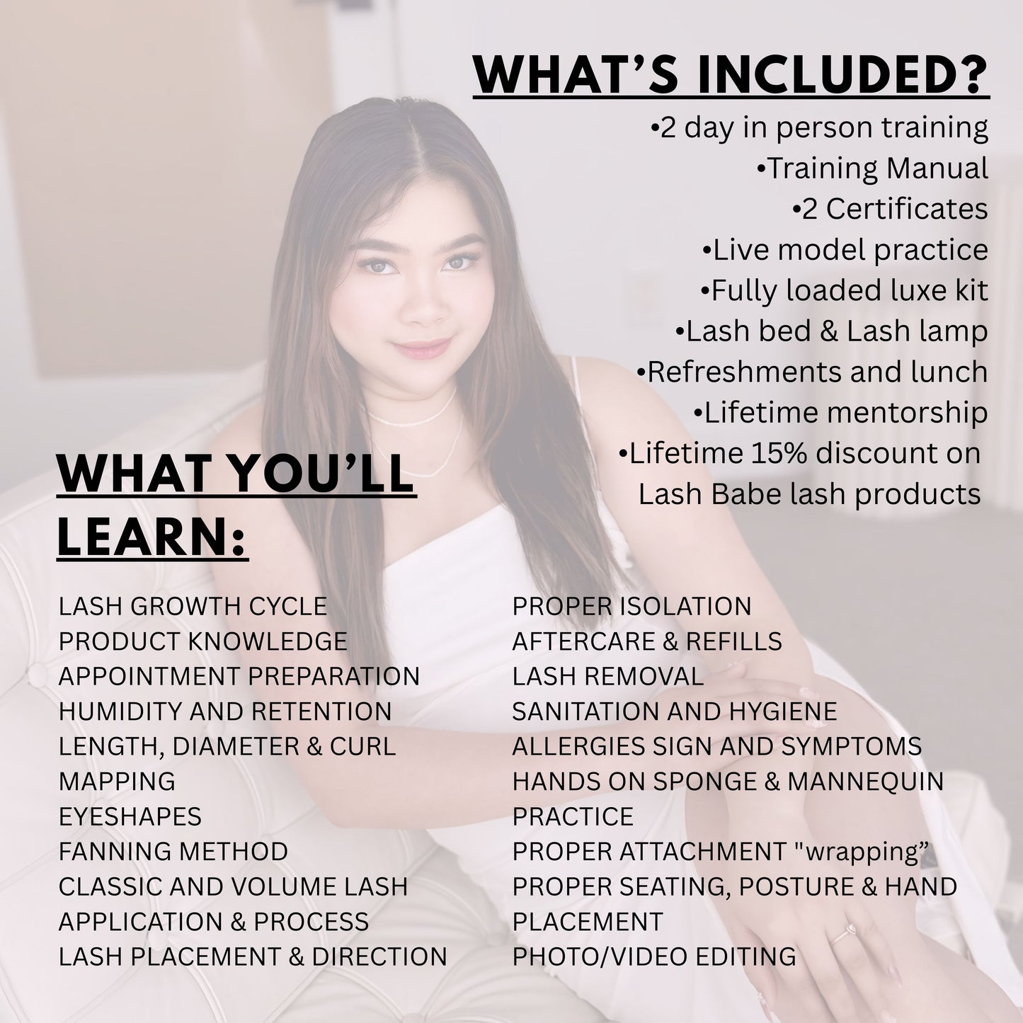 2 DAY BEGINNER LASH COURSE (CLASSIC,HYBRID,VOLUME,AND WET/WISPY)